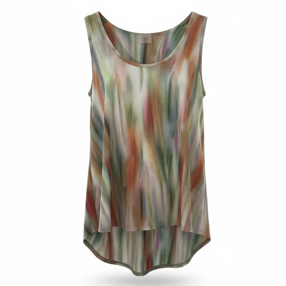 CALIA by Carrie Underwood Twist Back Tank Filtered Flora Multi Medium PTP 18.5”
